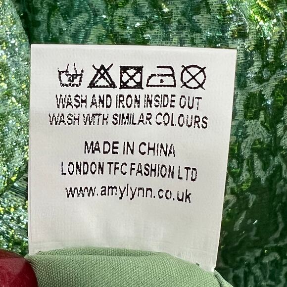 Dolls Kill Amylynn Sara Mini Dress M Green Brocade Bandeau Strapless Party NEW - Picture 10 of 14